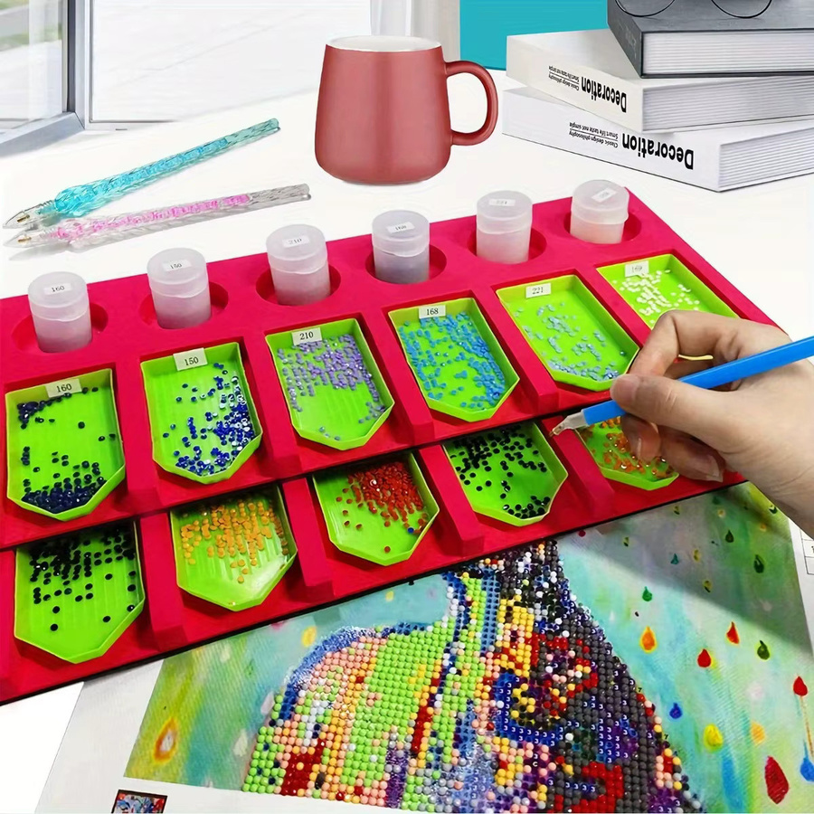 EVA-Schaum Diamantmalerei Organizer-Set mit Stickhalter und Bohrstift-Aufbewahrung in Lila - Bild 2