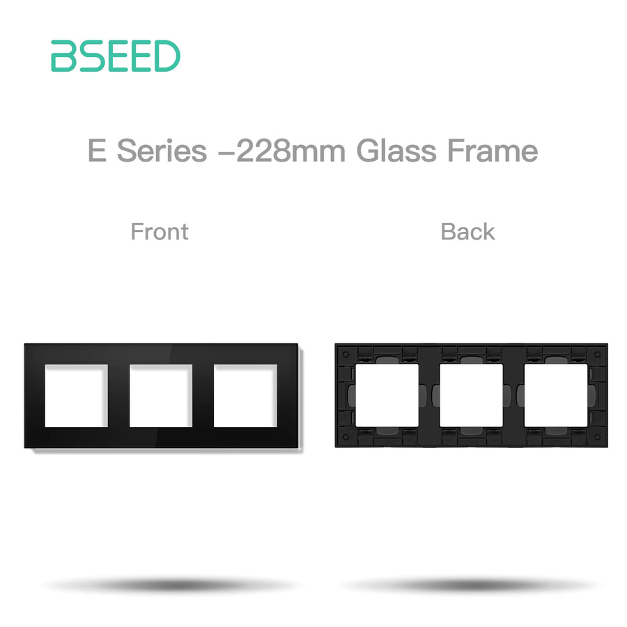 BSEED E-Serie Kristallglas-Panel Funktionsteile in Schwarz für Einzel-, Doppel- und Dreifachrahmen - Bild 4