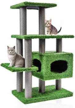 Canadian Cat Company Outdoor Kratzbaum Parker mit Höhle in Grün, wetterfest und modern - Bild 1