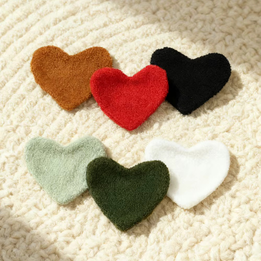 BUYNOW Teddy-Plüsch-Herz-Untersetzer im koreanischen Stil, Farbe: Grün, B/T: 19 x 16 cm - Bild 4