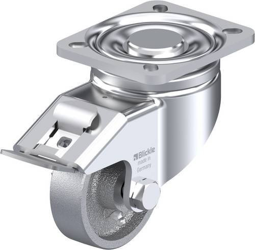 Blickle Lenkrolle LH-G 80G-FI mit Feststeller, Farbe Silber, Rad-Durchmesser: 80 mm, Tragfähigkeit: 250 kg - Bild 1