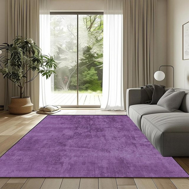 Karpetti Wohnzimmerteppich Nordischer Stil, Flauschiger Teppich in Lila, Rutschfest und Waschbar, B: 200 cm, T: 230 cm - Bild 1