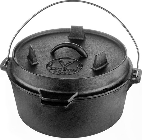 BBQ BOSS Dutch Oven aus Gusseisen in Schwarz