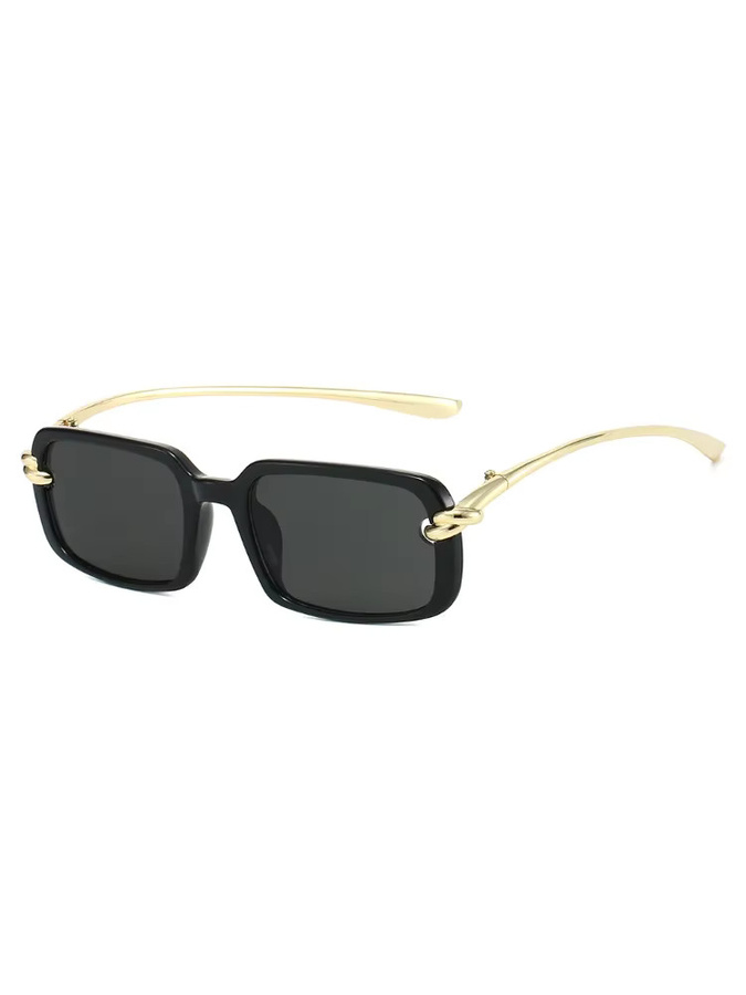 Quadratische Retro-Brille, Vollrand, Metall, Gold, Damen - Bild 4