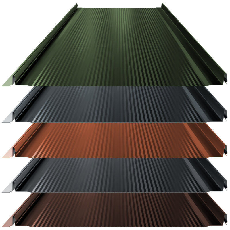 ThyssenKrupp Stehfalz High-Tech Dach und Wand aus Stahl mit Nanowelle, Farbe: Mehrfarbig, Breite: 52,8 cm, Materialstärke: 0,50 mm - Bild 1