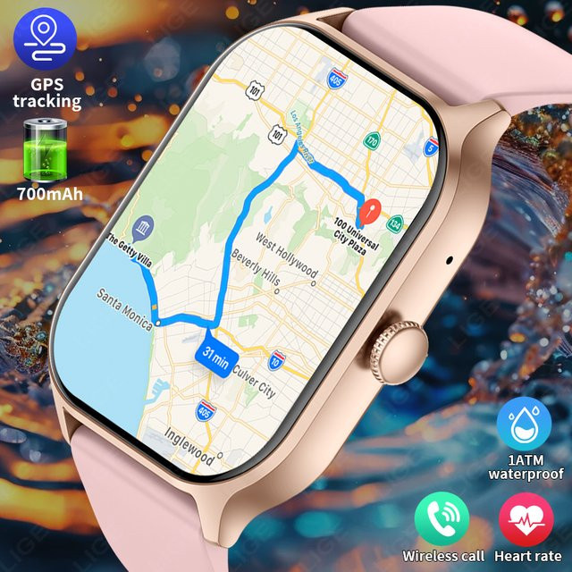 LIGE Smartwatch, GPS, Schwarz, Silikon, Unisex - Bild 1