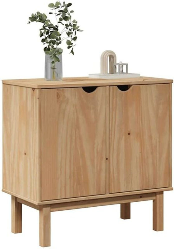 Flurschrank Otta von Vidaxl aus Massivholz Kiefer in Braun und Natur, B/T/H: 75 x 40 x 75 cm - Bild 1