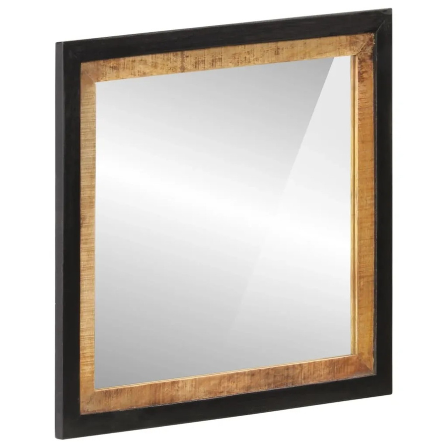 vidaXL Badspiegel aus Glas und Massivholz in Braun, B/H: 60 x 55 cm, Tiefe: 1 cm - Bild 2