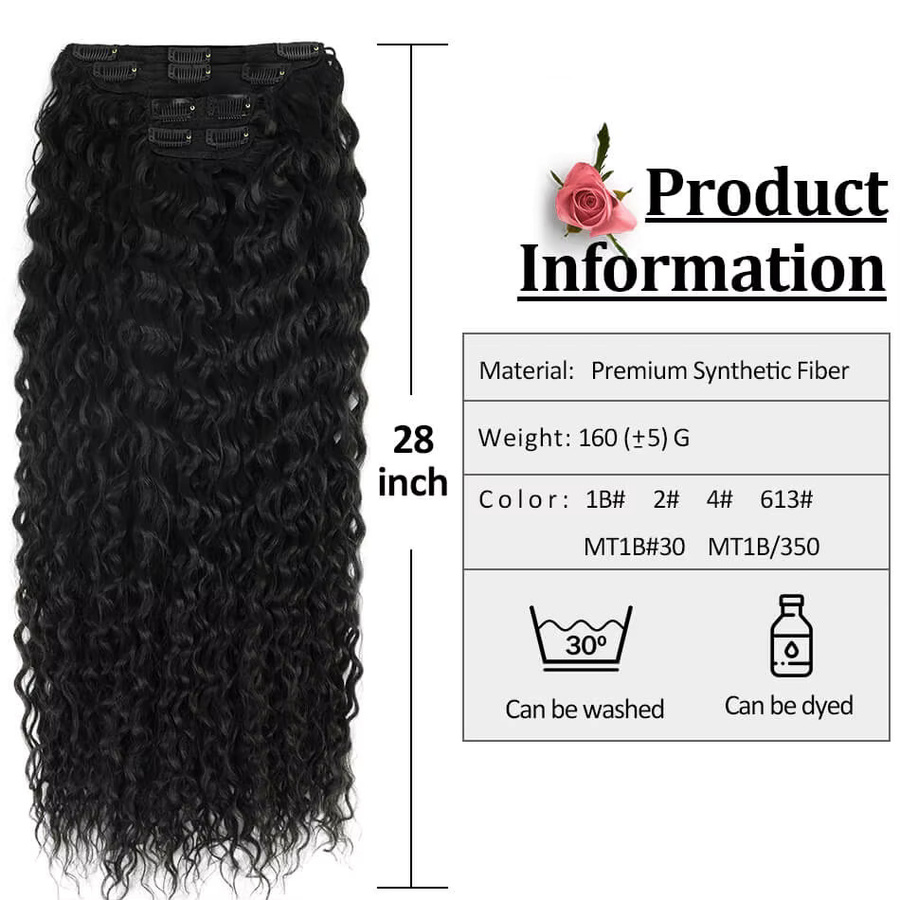 Alana beauty Clip-in Haarverlängerungen Wasserwelle, 4 Teile, 160g, Damen - Bild 4