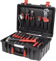 Wiha Werkzeugkoffer Basic L mechanic Werkzeug-Set in Schwarz-Rot mit Schraubendrehern, Bits, Zangen, Hammer und Maßband - Bild 1
