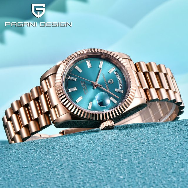 PAGANI DESIGN Armbanduhr, Automatik, Edelstahl, Blau, 36 mm, Herren - Bild 1