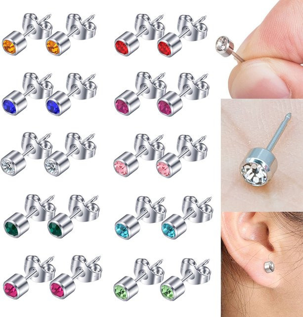 Ohrstecker Edelstahl, Silber, 4 mm, Unisex - Bild 1