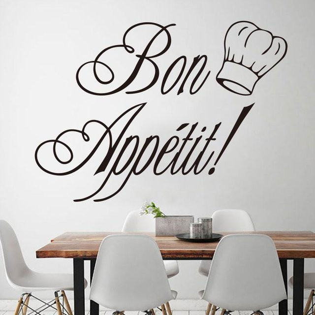 Dekorativer Vinyl Wandaufkleber Guten Appetit für Restaurants und Cafés von Binchi Outdoor Product, Farbe: Schwarz, Breite: 43 cm, Höhe: 59 cm - Bild 1