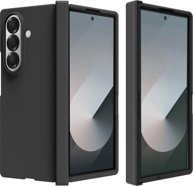 3-in-1 Scharnierschutz Hülle für Samsung Galaxy Z Fold 8 7 6 5 4 3 5G, ultradünne matte Stoßfeste PC-Abdeckung, Schwarz - Bild 1
