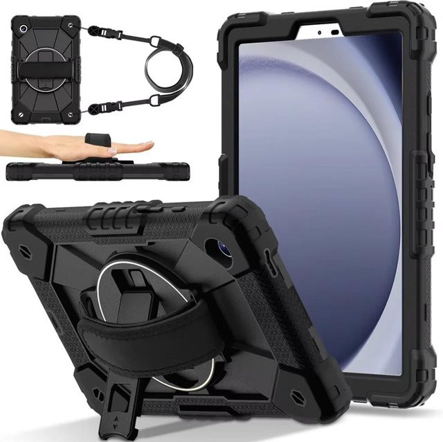 Samsung Galaxy Tab A11 Hülle aus Silikon und PC in Schwarz für 8,7 Zoll Modelle SM-X133 und SM-X135 - Bild 1