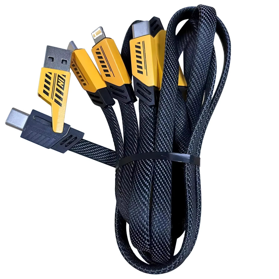 3 in 1 Multi-USB Schnellladekabel mit 240 W für USB-C und Micro-USB, Schwarz, Länge: 1,2 m - Bild 2