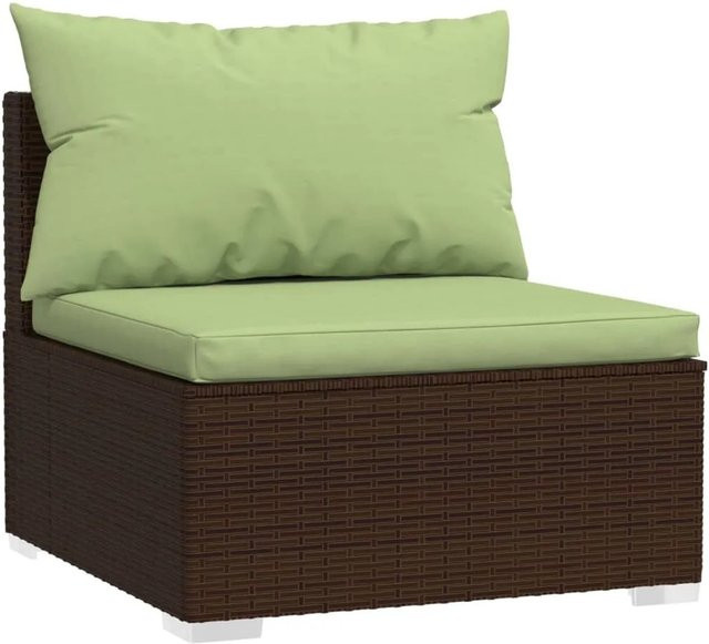 vidaXL 10-tlg Garten-Lounge-Set aus Polyrattan in Braun mit Kissen und Couchtisch - Bild 1
