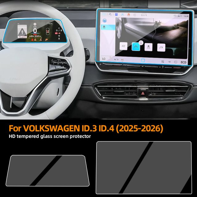 Displayschutzfolie aus gehärtetem Glas für Volkswagen ID.3 und ID.4, transparent, HD-Qualität - Bild 1