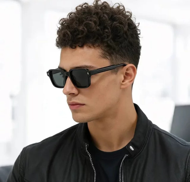 Qualit Rechteckige Sonnenbrille, Metall, Vollrand - Bild 1
