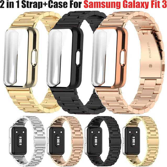 TPU-Hülle und Edelstahl-Armband für Samsung Galaxy Fit 3, Unisex - Bild 1