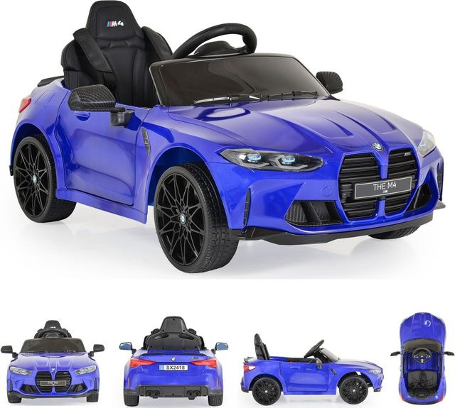 Moni BMW M4 Elektroauto mit Fernbedienung EVA-Reifen Musikfunktion blau ab 3 Jahren - Bild 1