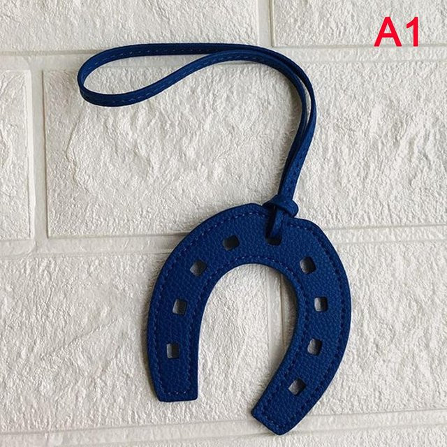 Finerwitao Schlüsselanhänger PU-Leder, Hufeisen, dunkelblau, Unisex - Bild 1