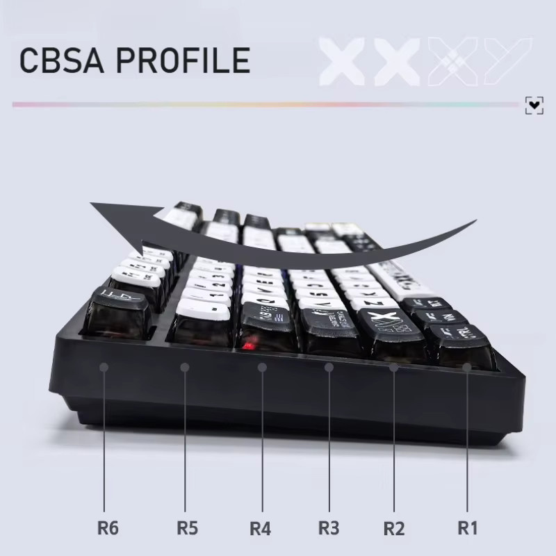 4-seitige Tastenkappen mit klarem Obermuster für mechanische MX-Tastaturen, 132 Tasten mit Numpad für 60 % 75 % 87 % 96 % 100 Layouts, PC+PBT-Material, Farben: Schwarz, Weiß, Transparent - Bild 4