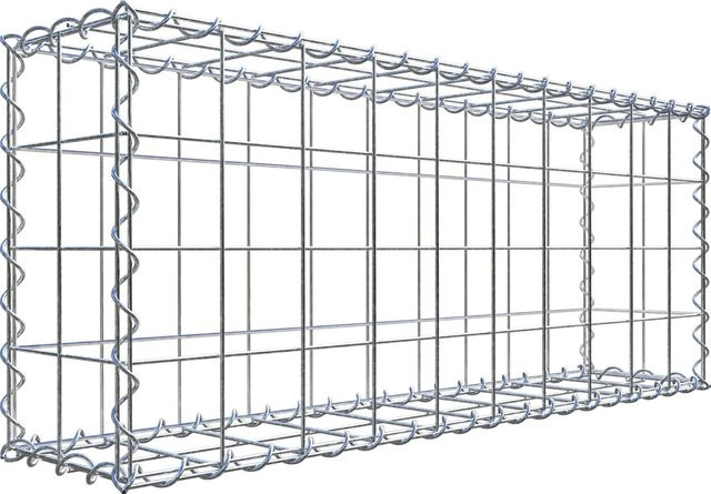 Gabiona Gabione aus Stahl in Silber, B/T/H: 100 x 40 x 20 cm, Maschenweite 10 x 10 cm - Bild 1