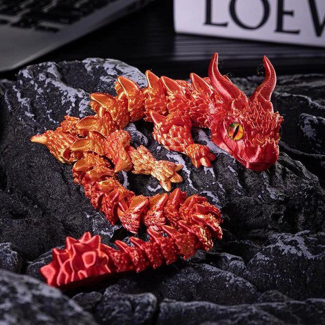 Fashnics Drache, 3D-gedrucktes Tiermodell, rot, ab 14 Jahren - Bild 1