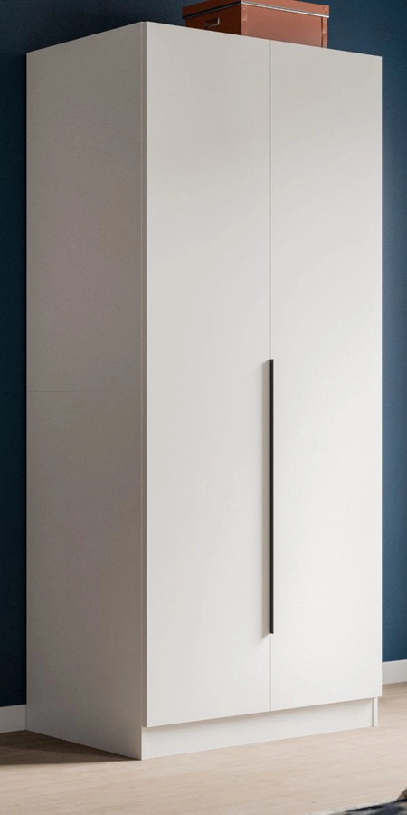 Kleiderschrank Swan 2-türig in Weiß, modern und matt, B/H: 80 x 181 cm - Bild 5