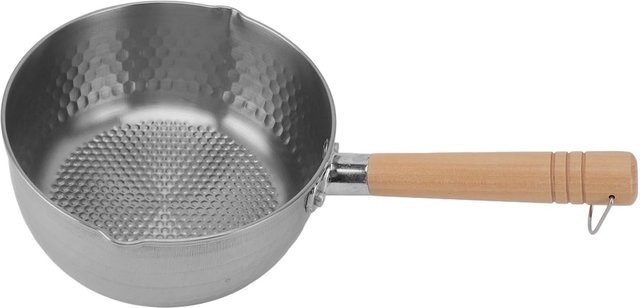 Elektrischer Mehrzweck-Stieltopf von Fishine aus Edelstahl mit Antihaftbeschichtung und Holzgriff, Grau, Durchmesser: 18 cm, Volumen: 3 l - Bild 1
