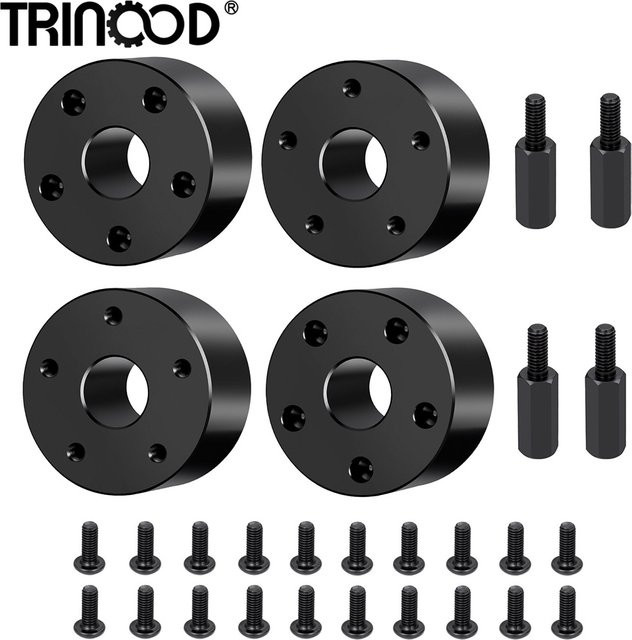 TRINOOD Radverbreiterungen Vorderräder Nabenadapter, 4-teiliges Set, 1:10, Metall, Schwarz - Bild 1