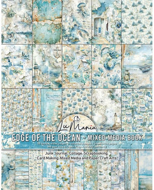 Ciao Bella Mixed Media Buch Edge of the Ocean in Blau und Beige, A4 - Bild 1