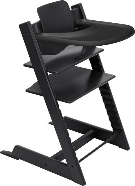 Stokke Tripp Trapp Treppenhochstuhl Bundle in Schwarz mit Babyset und Tray - Bild 1