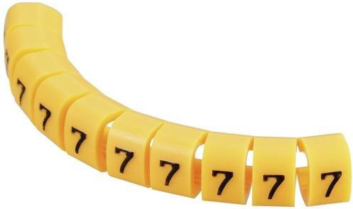 TRU Components Kennzeichnungsclip TC-MB2/7203 Gelb mit Aufdruck 7 und Außendurchmesser-Bereich 4 bis 5,10 mm - Bild 1