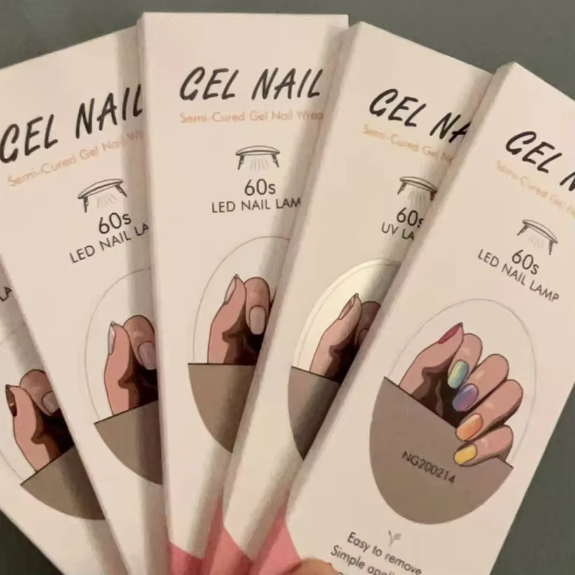 JUMEWZC Halbgehärtete Gel-Nagelstreifen, 16/18/20 Stück, Unisex - Bild 2