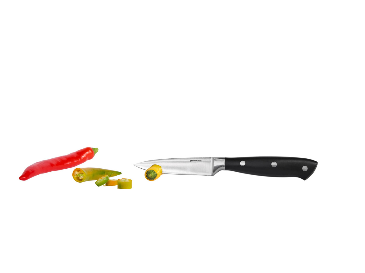 SILVERCREST Premium-Küchenmesser-Set in Schwarz und Silber mit Kochmesser, Santoku-Messer und Hackmesser - Bild 3