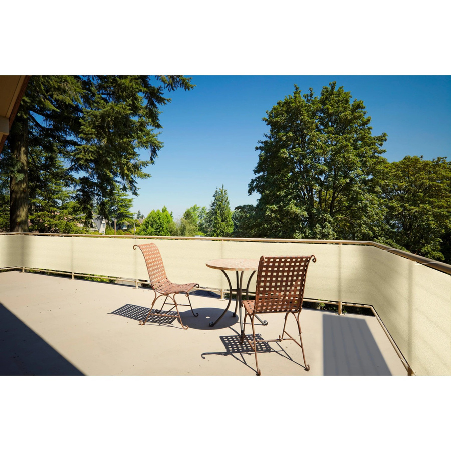 FLORACORD Balkonumrandung aus HDPE Gewebe in Weizen/Beige, blickdicht, Breite: 500 cm, Höhe: 90 cm - Bild 2