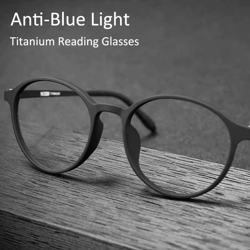 EVUNHUO Lesebrille, TR90, Rund, Vollrand, Unisex, Schwarz - Bild 2