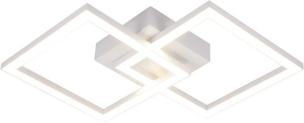 NETTLIFE LED Deckenleuchte aus Metall in Weiß, modern und quadratisch, Warmweiß