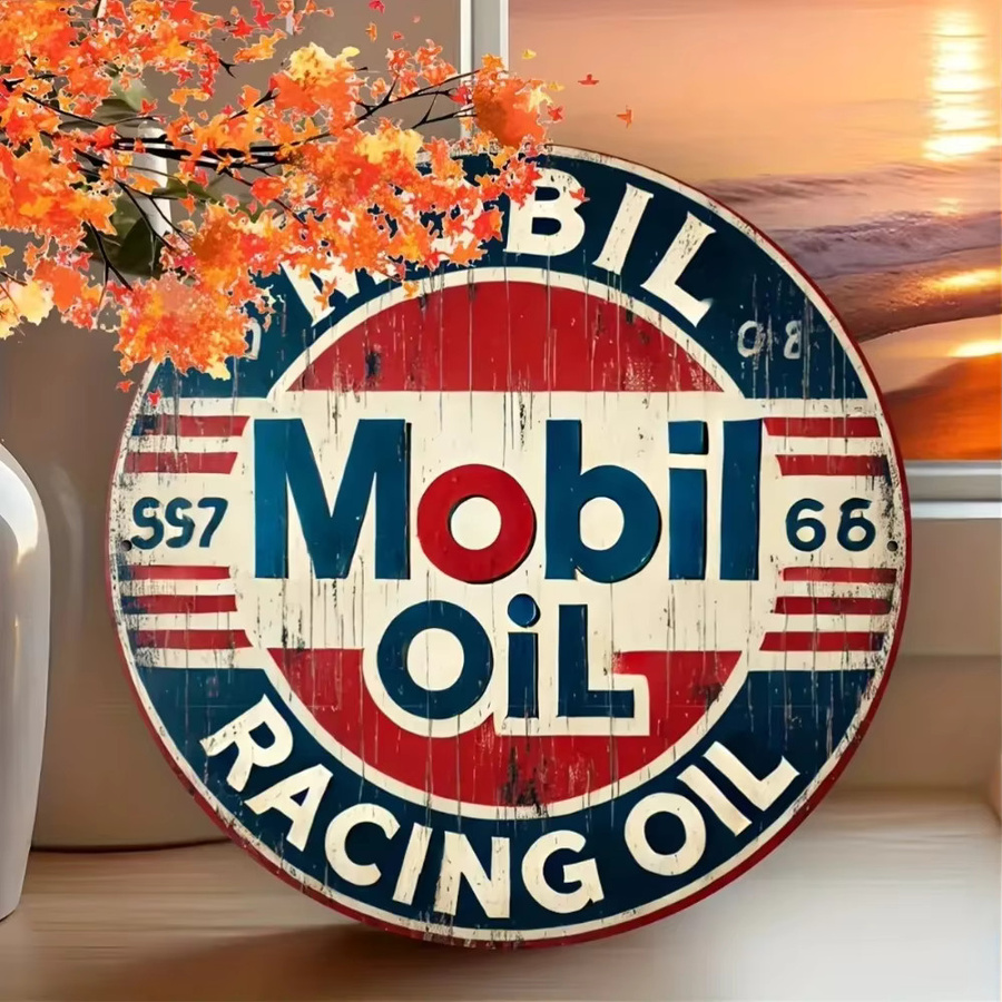 Mobil Racing Vintage Sign Set im Distressed-Look für deine Garage und Wandgestaltung - Bild 6