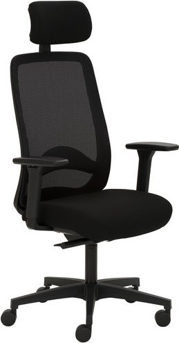 Mayer Sitzmöbel Drehstuhl mit Kopfstütze und Armlehnen, schwarz, B/H: 70 x 138 cm - Bild 1