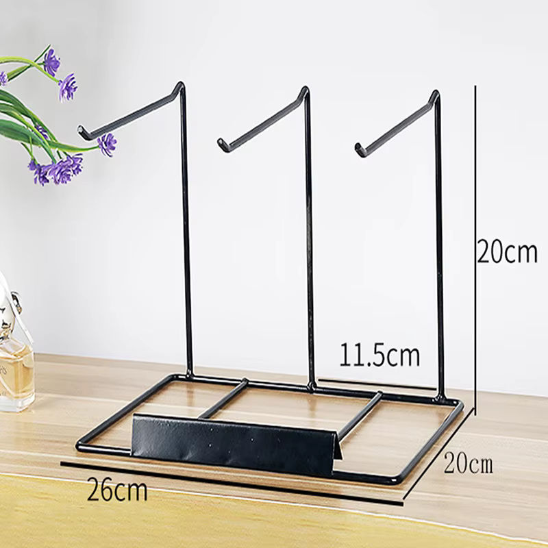 Schmuckdisplay aus Metall in Schwarz als minimalistisches Schmuckständer-Rack für Ohrringe und Halsketten zur Desktop-Organisation - Bild 2