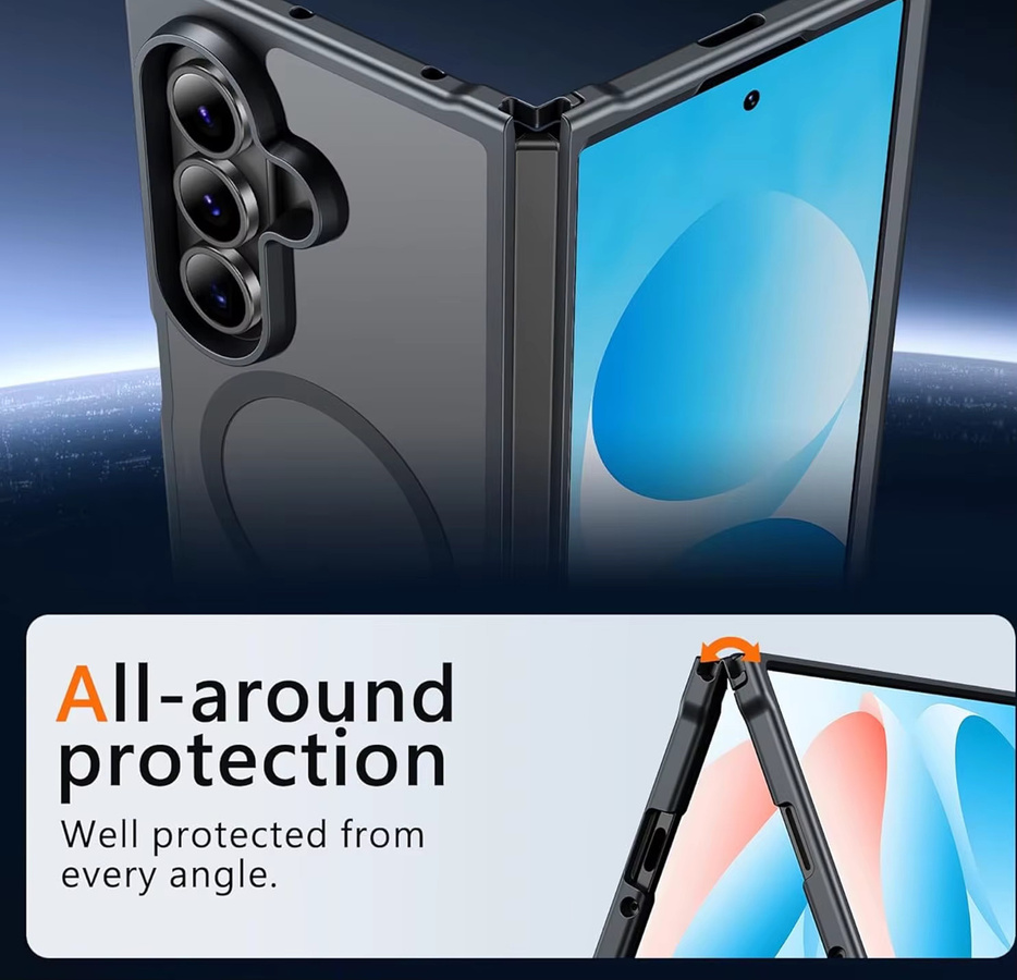 UYUXIO Magnetische Handyhülle für Samsung Galaxy Z Fold 7, Transparent, Unterstützt kabelloses Laden - Bild 4