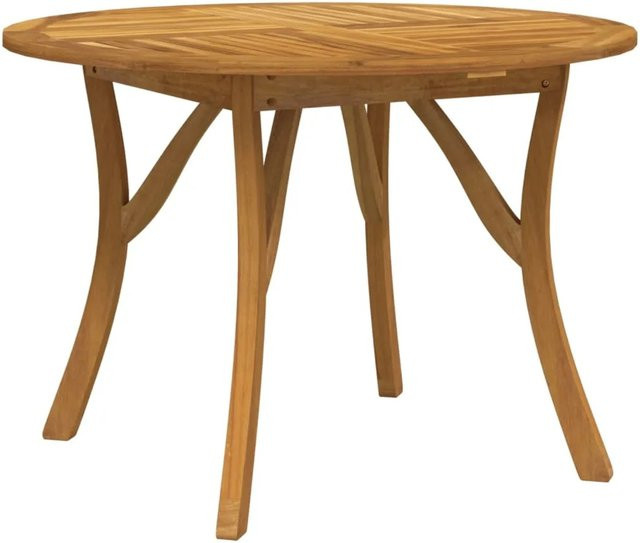 vidaXL Gartentisch aus Akazien-Massivholz in Braun, Durchmesser: 110 cm, Höhe: 75 cm - Bild 1
