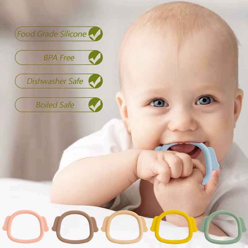 BPA-freier Silikon Beißring für Babys in Tierform, mehrfarbig - Bild 2