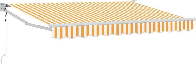 vidaXL Elektrische Ausziehbare Markise Gelb und Weiß, B: 3,5 m, T: 2 m - Bild 1