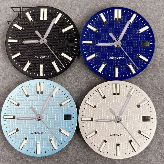 tandorio Uhrenzifferblatt+Zeiger-Set, 28,5mm, Silber, Unisex - Bild 1