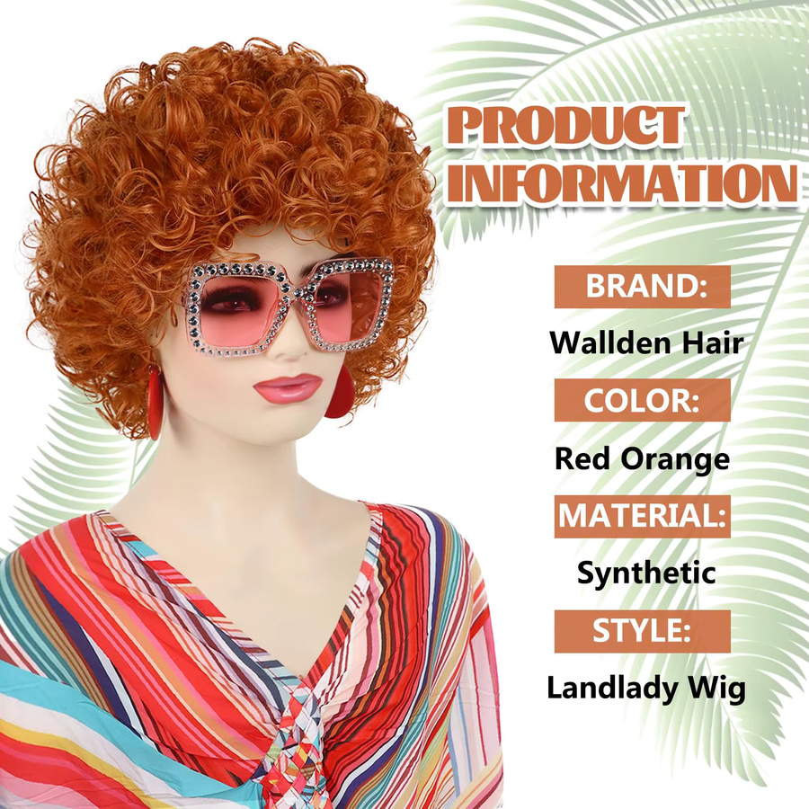 G&T Wig Perücke für Damen, rot-orange, kurz, lockig - Bild 2