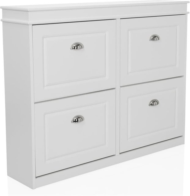 hjh LIVING Schuhschrank ESTHA in Vintage Landhausstil aus lackiertem MDF mit Klappen für Flur und Diele - Bild 1